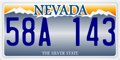 NV license plate 58A143
