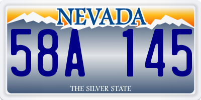 NV license plate 58A145