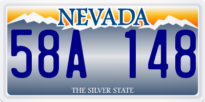 NV license plate 58A148