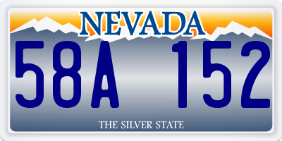 NV license plate 58A152