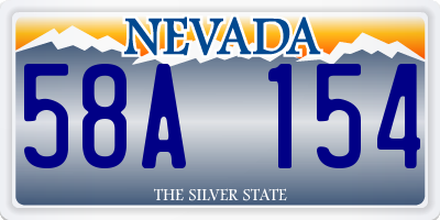 NV license plate 58A154