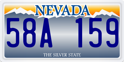 NV license plate 58A159
