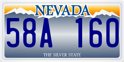 NV license plate 58A160