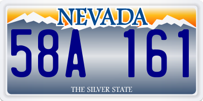 NV license plate 58A161