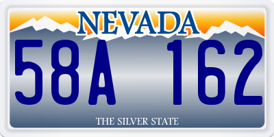 NV license plate 58A162