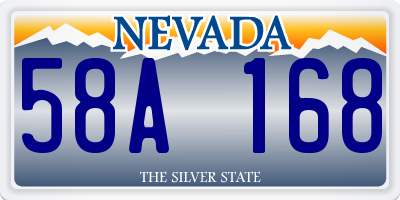 NV license plate 58A168