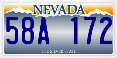 NV license plate 58A172