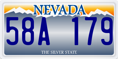 NV license plate 58A179