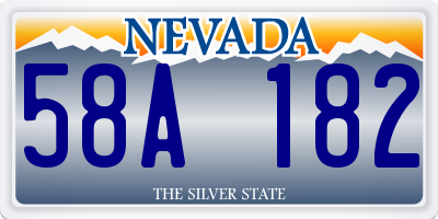 NV license plate 58A182