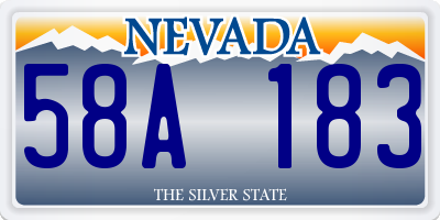 NV license plate 58A183