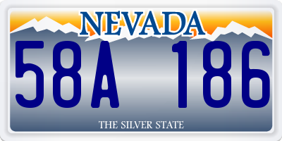 NV license plate 58A186