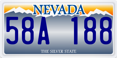 NV license plate 58A188