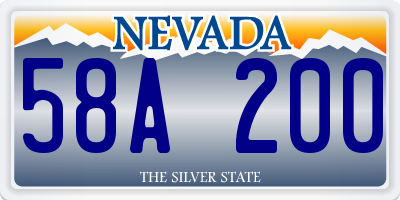 NV license plate 58A200