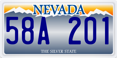 NV license plate 58A201