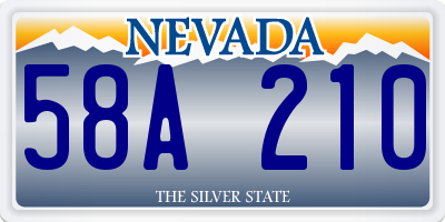 NV license plate 58A210