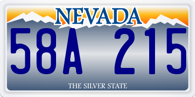 NV license plate 58A215