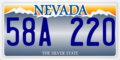 NV license plate 58A220