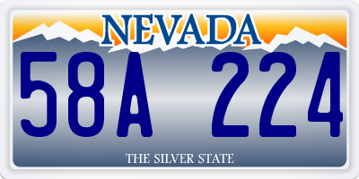 NV license plate 58A224