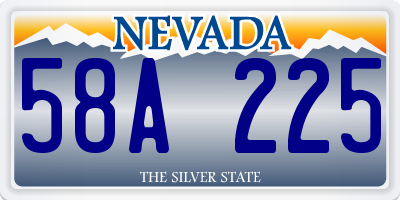 NV license plate 58A225