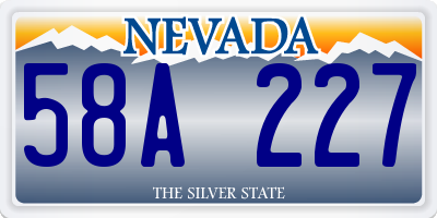 NV license plate 58A227