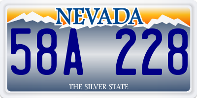 NV license plate 58A228