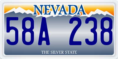 NV license plate 58A238