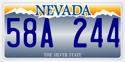 NV license plate 58A244