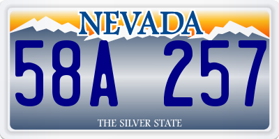 NV license plate 58A257