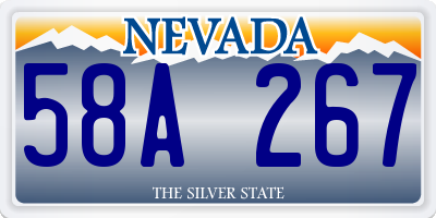 NV license plate 58A267