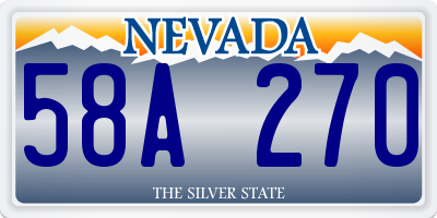 NV license plate 58A270