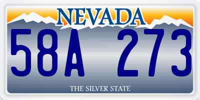 NV license plate 58A273