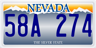NV license plate 58A274