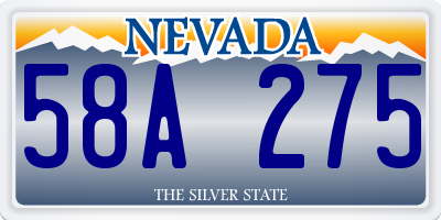 NV license plate 58A275