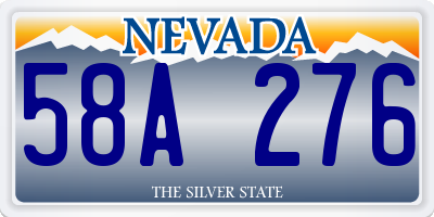 NV license plate 58A276