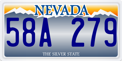 NV license plate 58A279