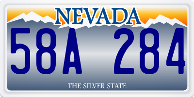 NV license plate 58A284