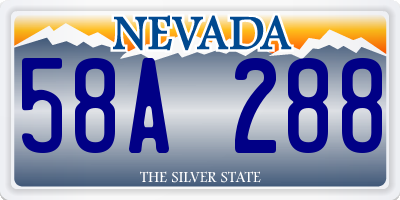 NV license plate 58A288