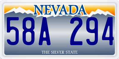 NV license plate 58A294