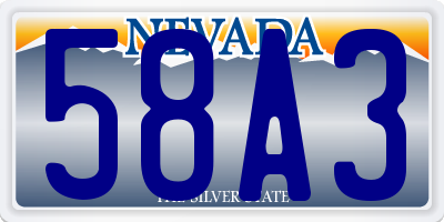 NV license plate 58A3