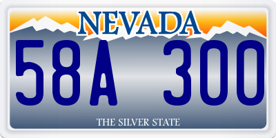 NV license plate 58A300