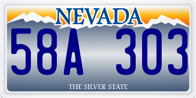 NV license plate 58A303