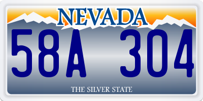 NV license plate 58A304