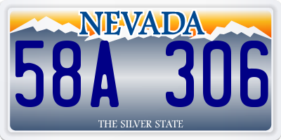 NV license plate 58A306