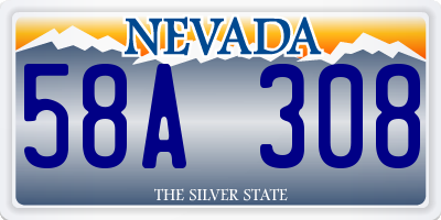 NV license plate 58A308