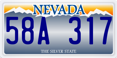 NV license plate 58A317