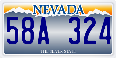 NV license plate 58A324