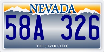 NV license plate 58A326