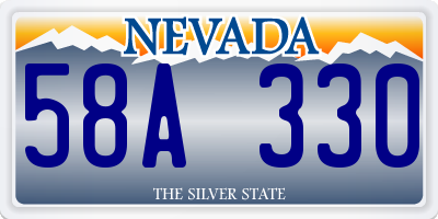NV license plate 58A330