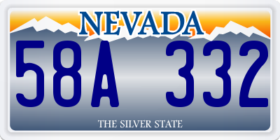NV license plate 58A332