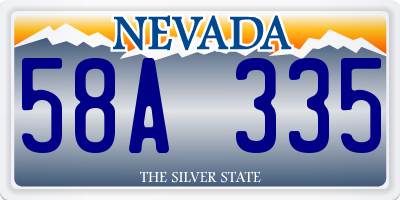 NV license plate 58A335